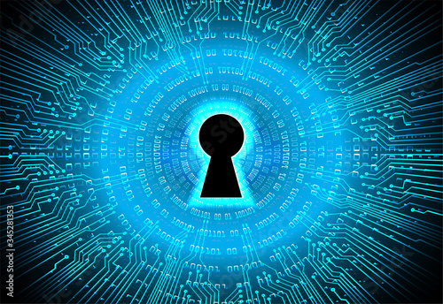 Closed Padlock on digital background, cyber security