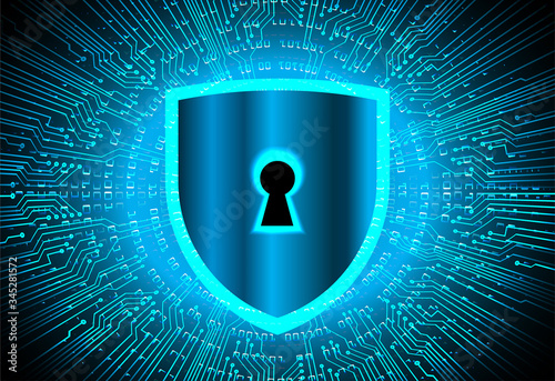 Closed Padlock on digital background, cyber security