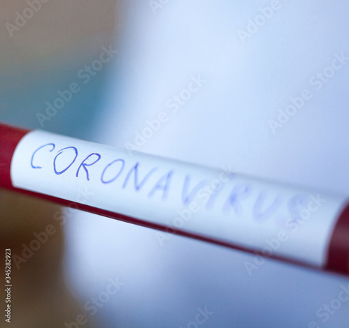 Blood test tube. Testing for Coronavirus disease.