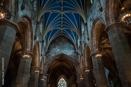 View of the nave of the Gothic cathedral of St Giles, Edinburgh