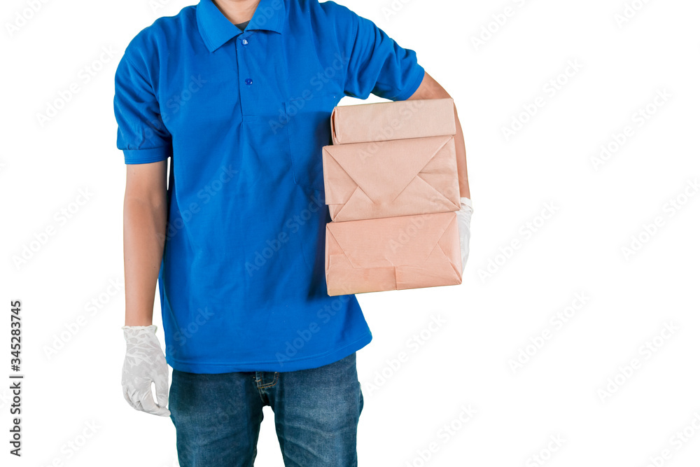 Unidentified man holding packages around his waist Unidentified man holding packages around his waist