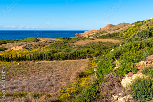 Cala Binimel.la located on the north coast of Menorca. Spain