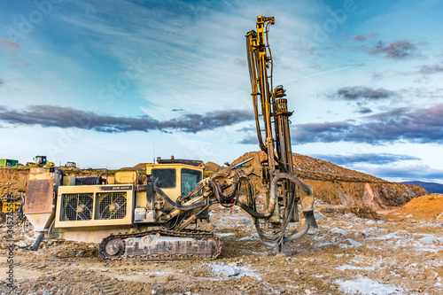 Professional drilling rig doing a geotechnical study of the terrain