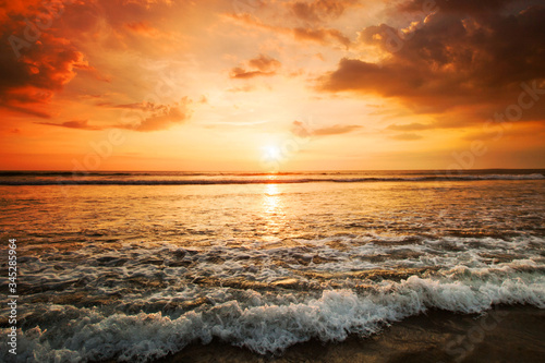 Amazing sunset from Bali beach