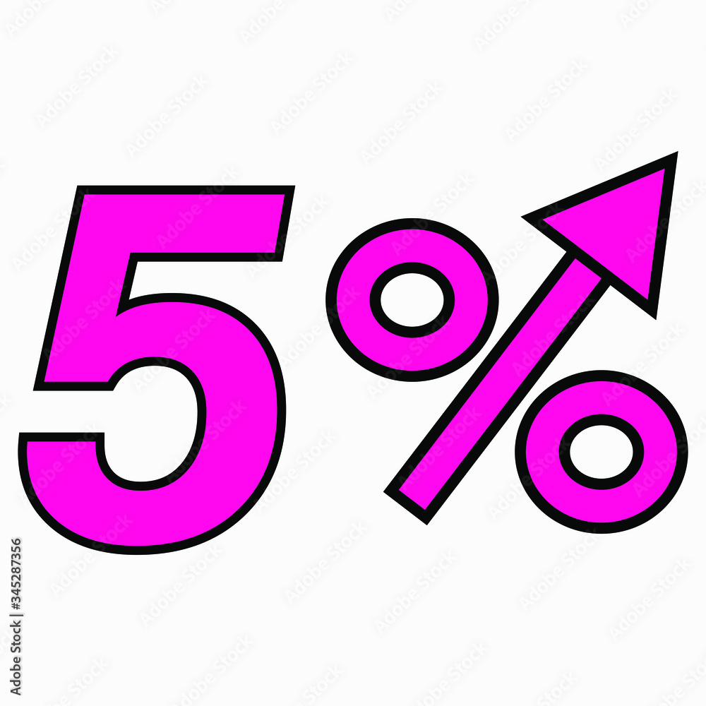The pink figure is 5 percent increase. Price increase icon. Sales. Profit growth. Increase revolutions. The increase in interest in the bank. Quality improvement. Icon of internet shops. The pink figure is 5 percent increase. Price increase icon. Sales. Profit growth. Increase revolutions. The increase in interest in the bank. Quality improvement. Icon of internet shops.