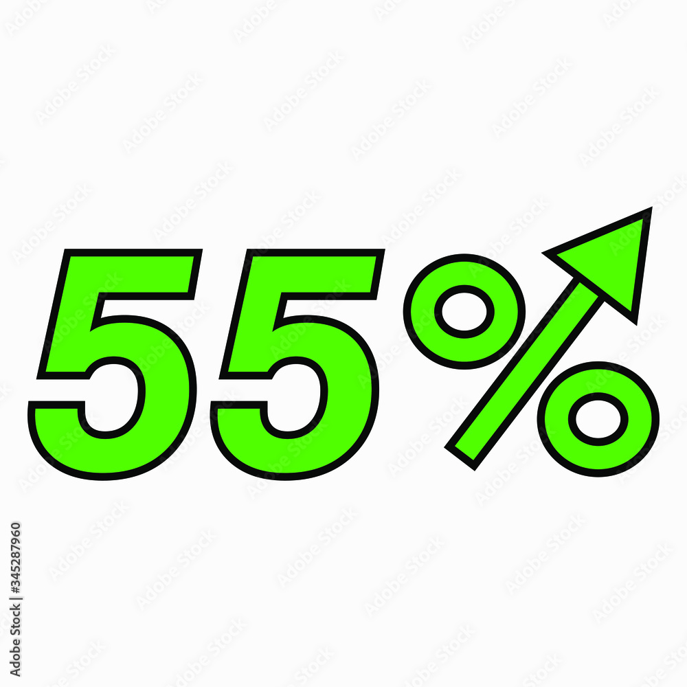 The green figure is 55 percent increase. Price increase icon. Sales. Profit growth. Increase revolutions. The increase in interest in the bank. Quality improvement. Icon of internet shops. The green figure is 55 percent increase. Price increase icon. Sales. Profit growth. Increase revolutions. The increase in interest in the bank. Quality improvement. Icon of internet shops.