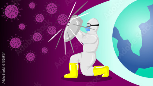 Doctor protecting the world from Coronavirus