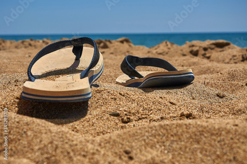 beach shoes on the beach