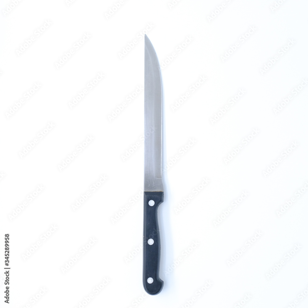 Chef's kitchen knife isolated on white background, included clipping path, Cutting sharp knife. Chef's kitchen knife isolated on white background, included clipping path, Cutting sharp knife.