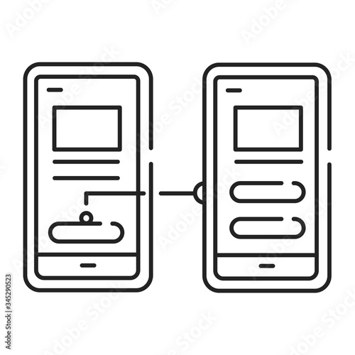 Prototype black line icon. Working example through which a new model or a new version of an existing product can be derived. Pictogram for mobile app. UI UX GUI design element. Editable stroke