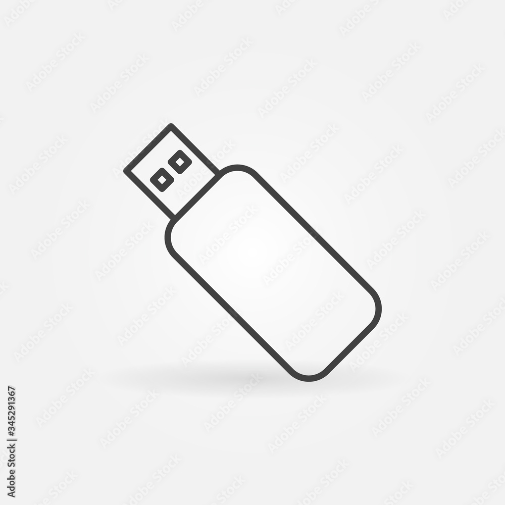 USB flash drive vector outline concept icon or design element USB flash drive vector outline concept icon or design element