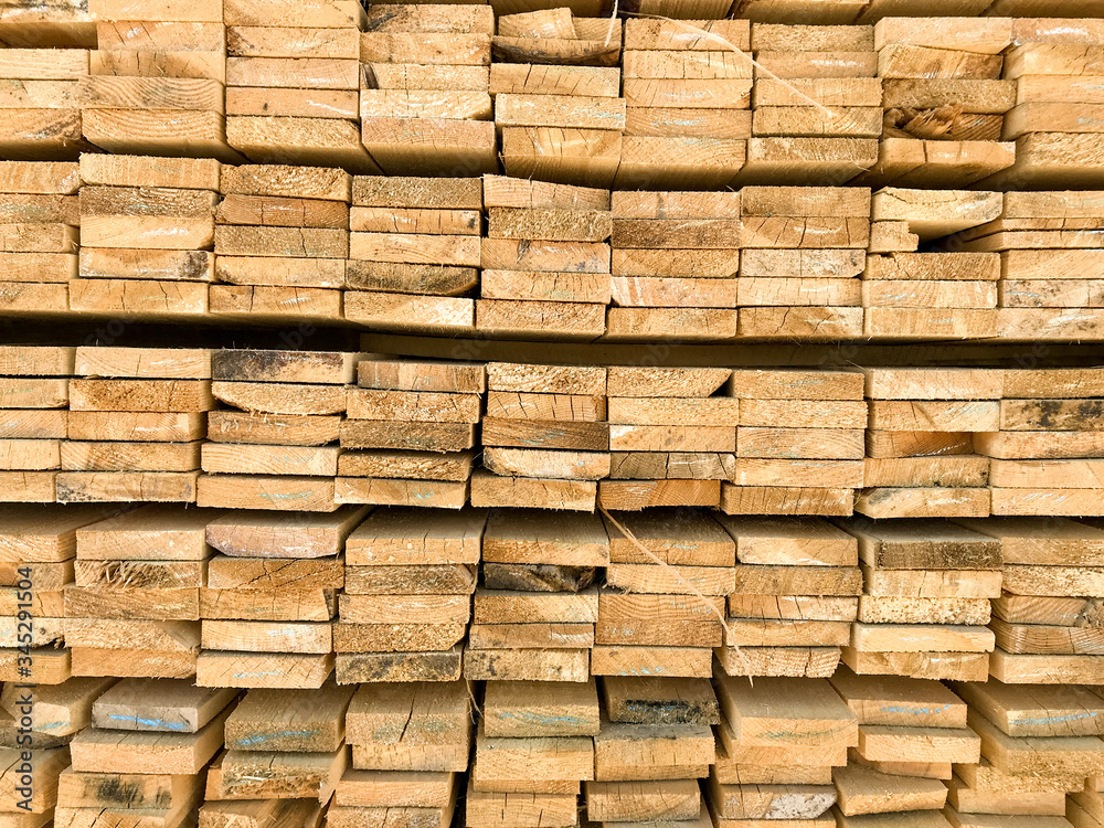 Stack of wooden bars background Stack of wooden bars background