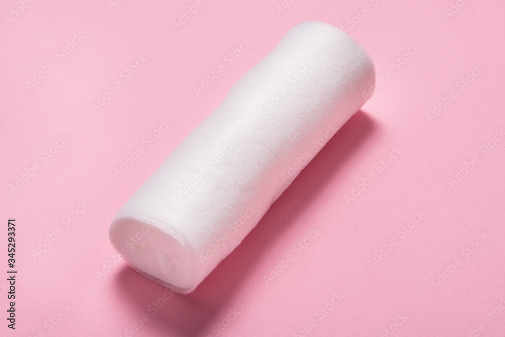 Tape medical bandage roll on color background, medicine equipment for first aid Tape medical bandage roll on color background, medicine equipment for first aid