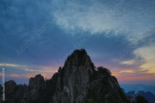 Huangshan mountain range or Yellow mountain in Anhui province, China