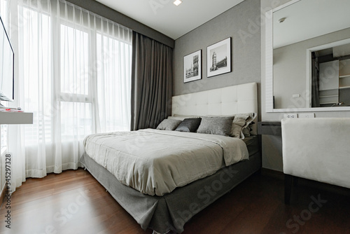 White bedroom interior ,cozy space © Tracy Ben
