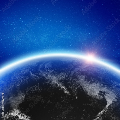 Earth clouds space background