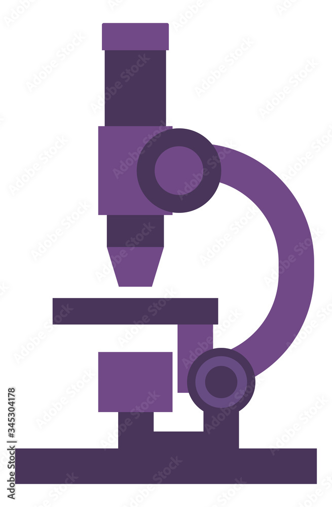 A science lab microscope icon in flat retro modern style A science lab microscope icon in flat retro modern style