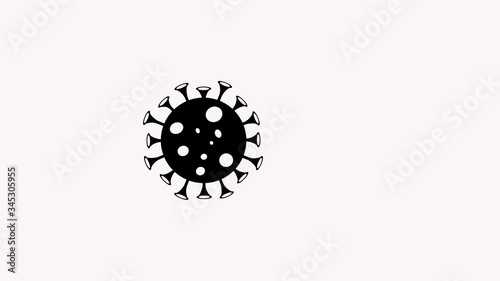 4K Animation rotating and moving coronavirus from left to right. Spinning 2019-nCov virus. Pathogen respiratory infection. UHD