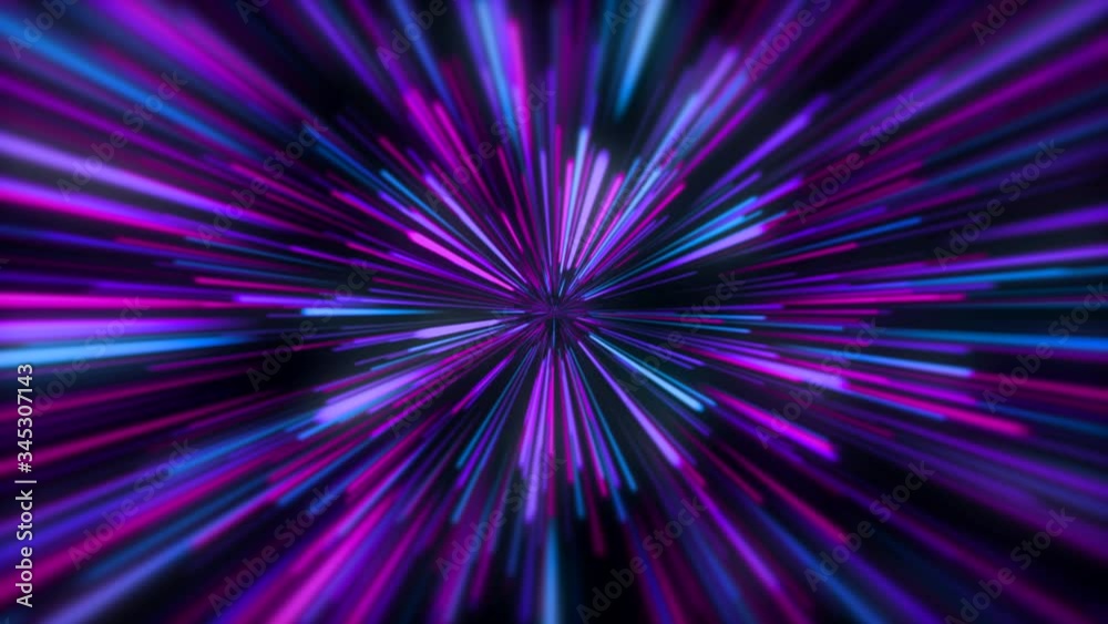 abstract 4k animation flight in retro neon hyper warp space in the tunnel