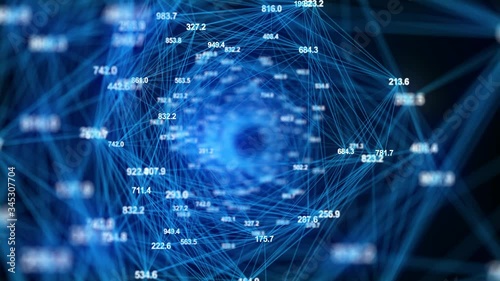 Flying through digital data tunnel
