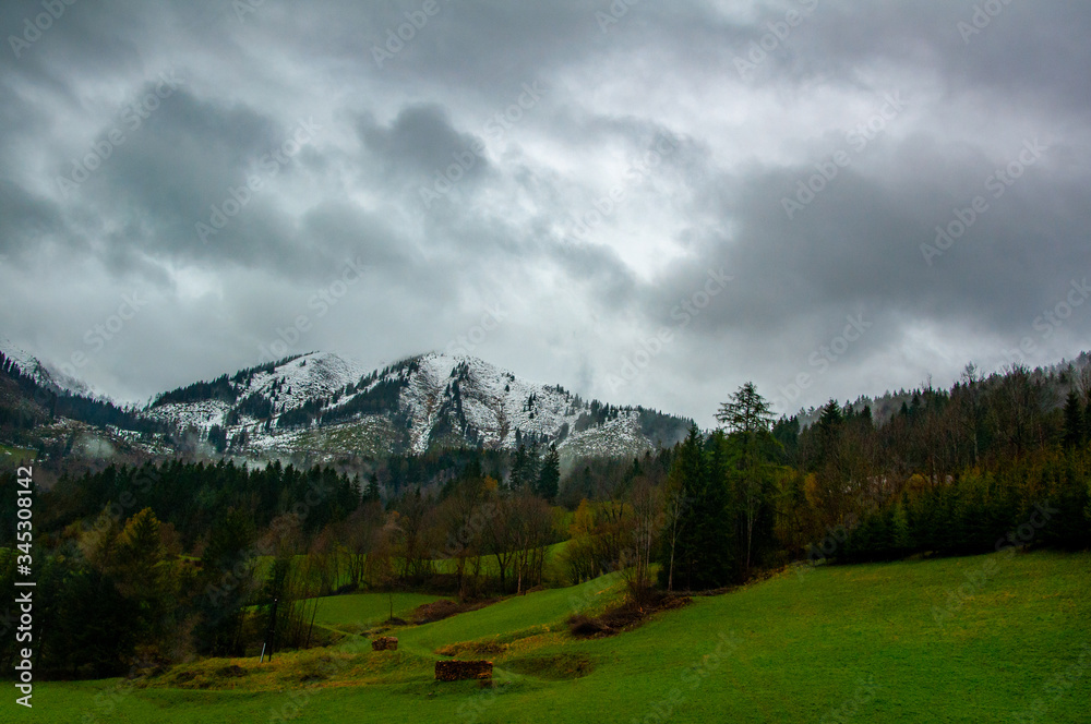 The mountain area with a little snow The mountain area with a little snow