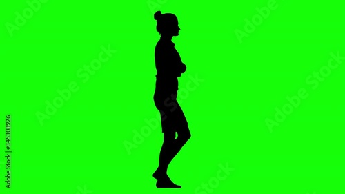 Businesswoman Walking Green Screen Silhouette
