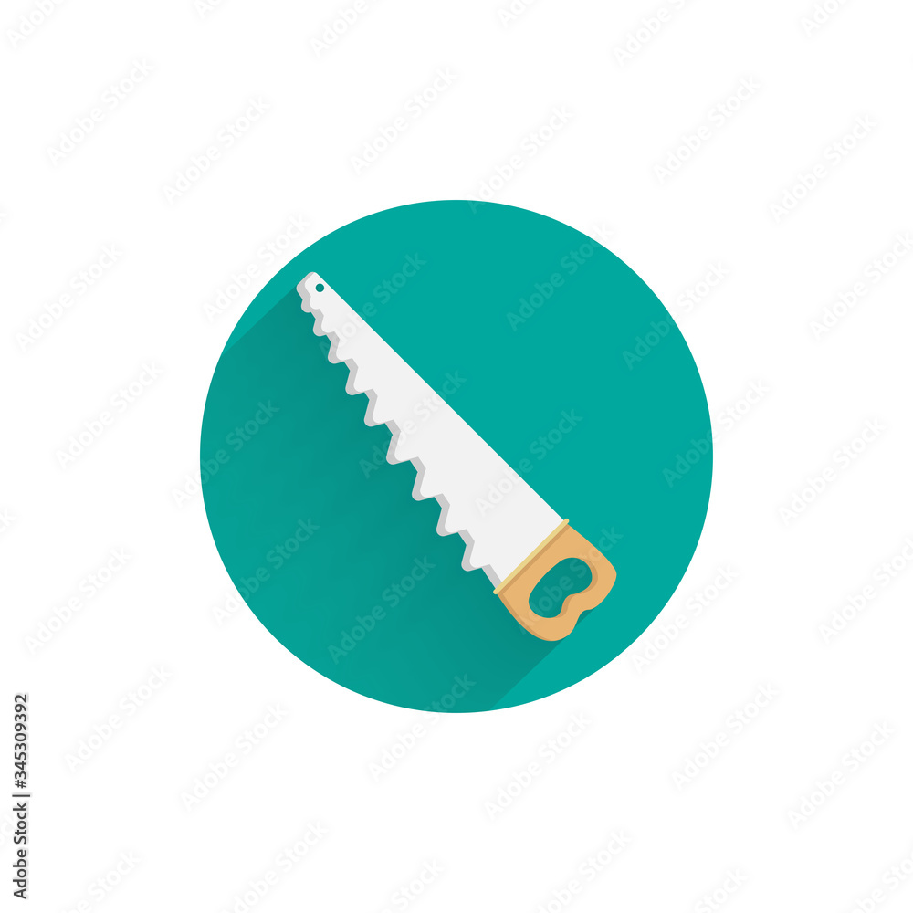saw colorful flat icon with long shadow. saw tool flat icon saw colorful flat icon with long shadow. saw tool flat icon