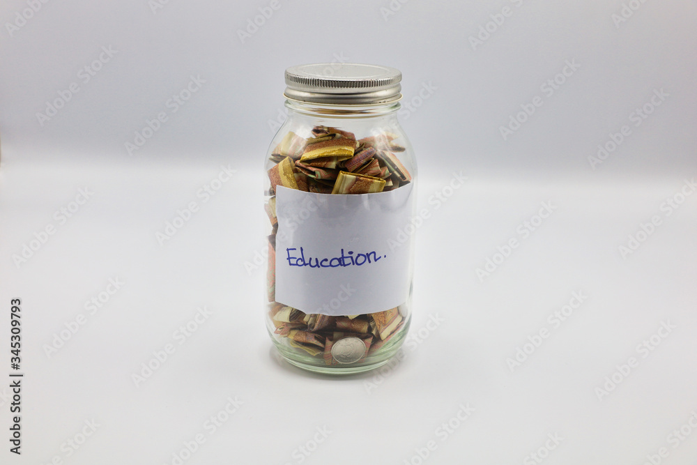 saving money in the glass with background
saving money in the glass with background