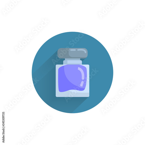 Perfume colorful flat icon with long shadow. cologne flat icon