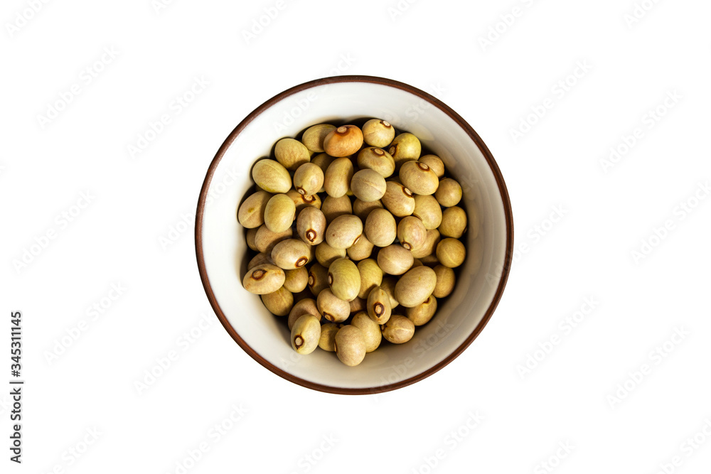 Green beans in bowl isolated on white background Green beans in bowl isolated on white background