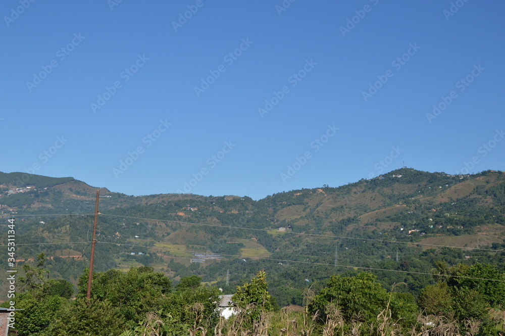 Fototapeta premium Hilly region of Nepal with greenery