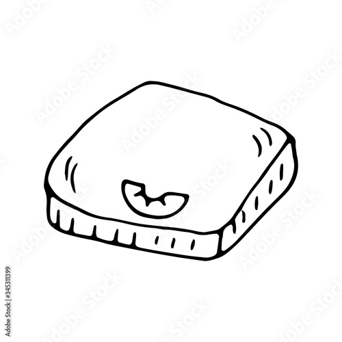 Weight scale hand drawn outline doodle icon. Dieting and health, weight measure device. Vector sketch illustration for print, web, mobile and infographics on white background.