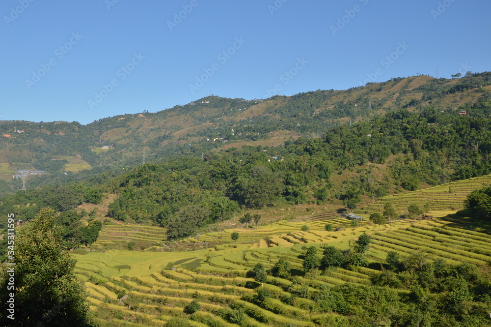 Hilly region of Nepal with greenery