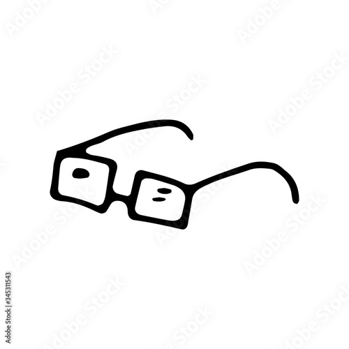 eye glasses hand drawing in doodle style