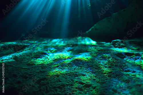 underwater cave stalactites landscape  cave diving  yucatan mexico  view in cenote under water