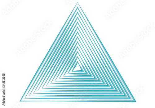 Varios triángulos de color azul sobre fondo blanco.