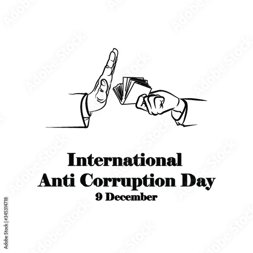 International anti-corruption day,  9 december, banner poster anti corruption illustration for printing