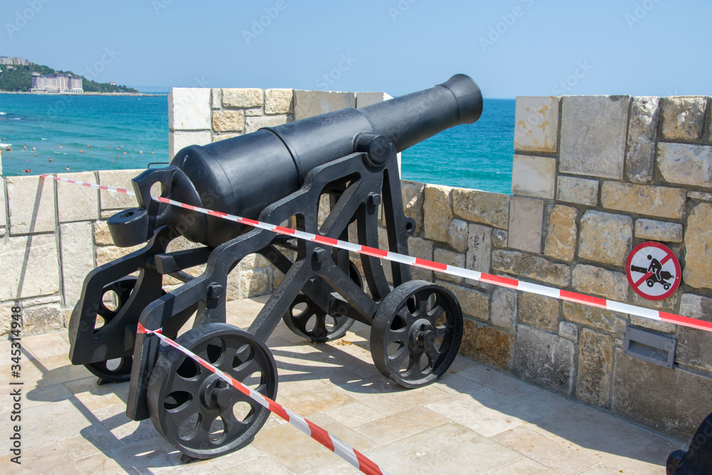 Cannons in a fortress, decoration, seascape