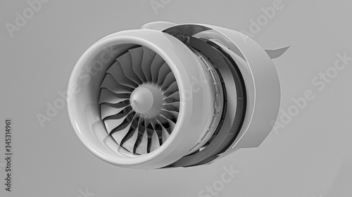 GE 90 Turbofan Airplane Engine Isolated (ID: 345314961)