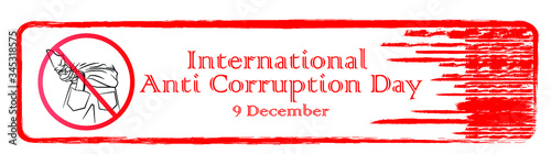  Design banner international anti-corruption day, 9 December, poster anti corruption illustration for printing