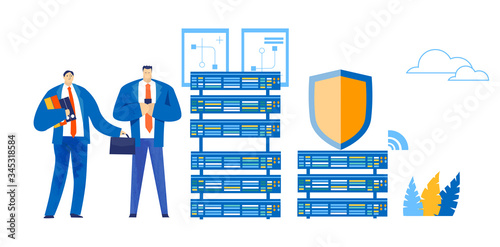 Canvas Print Business people in the server room