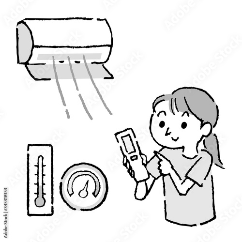 Woman who use air conditioners properly