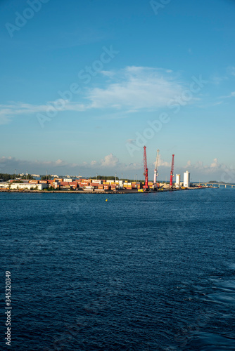 container ship in port © InfoDaksh