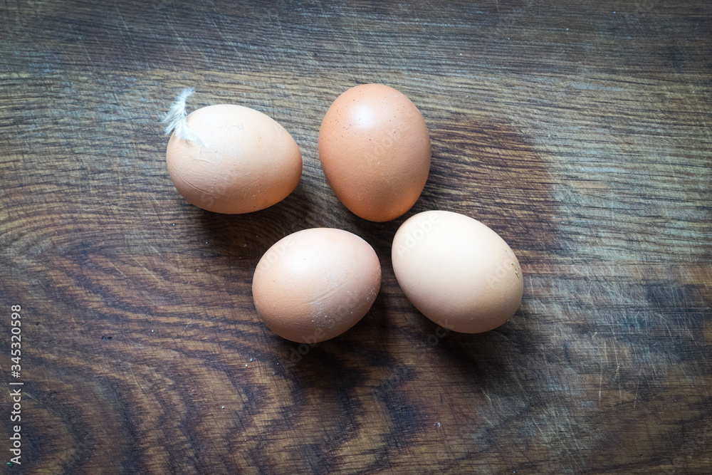 eggs on wooden table