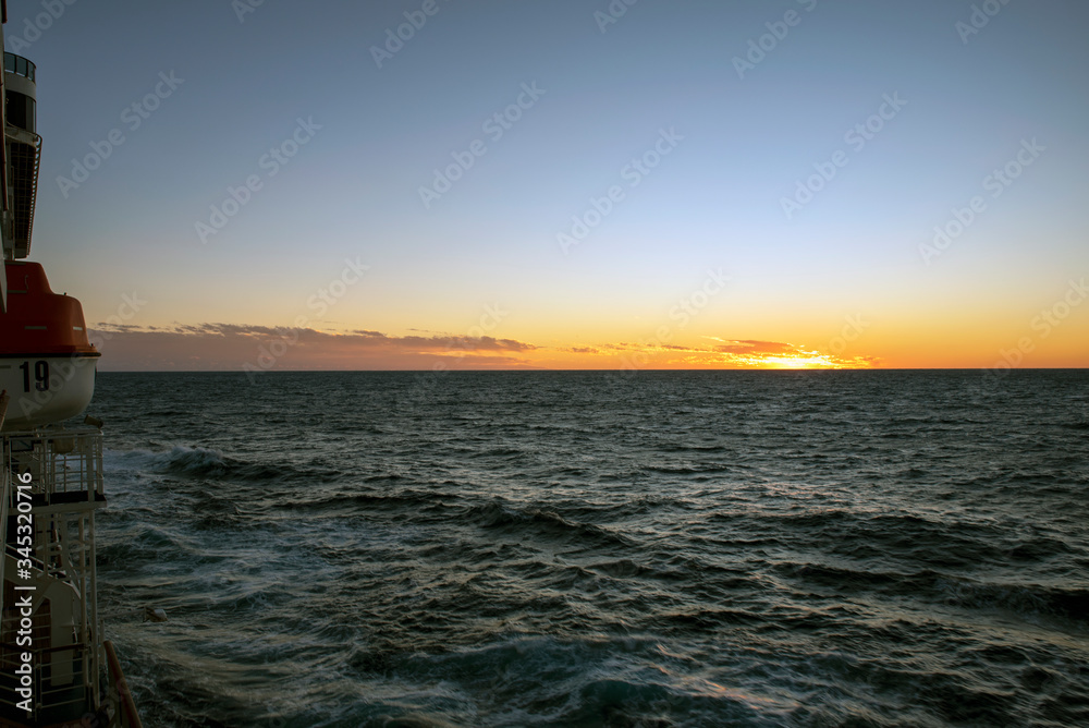 sunset in ocean