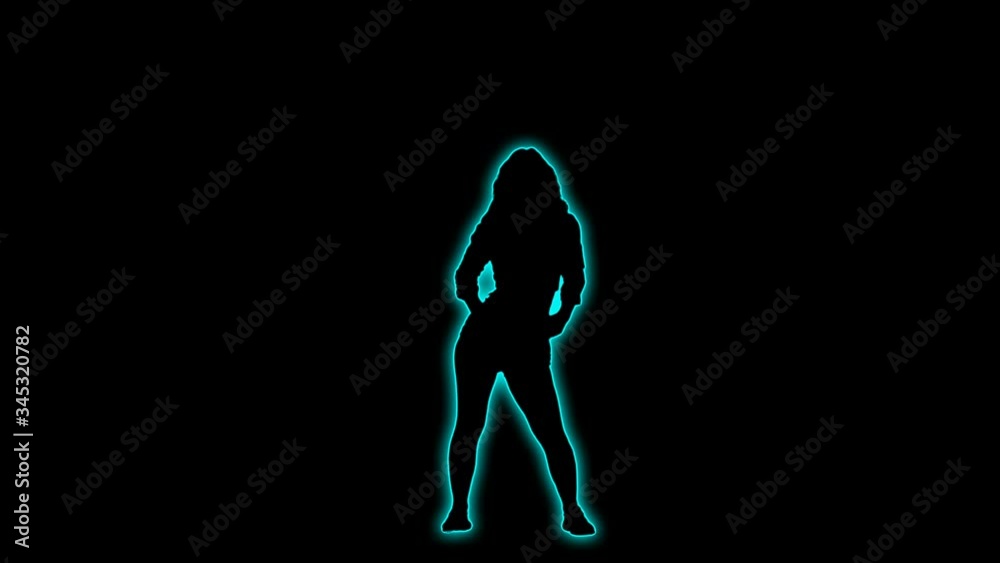 Sexy Woman Dancing Neon Silhouette