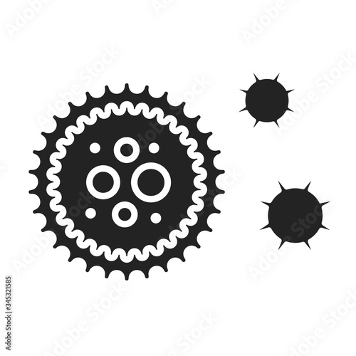 Virus black glyph line icon. Bacteria, microorganism sign. Pictogram for web page, mobile app, promo