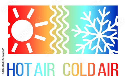 hot air cold air pictogram