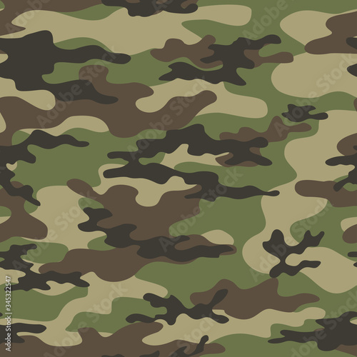 Military camouflage seamless pattern army texture vector photo