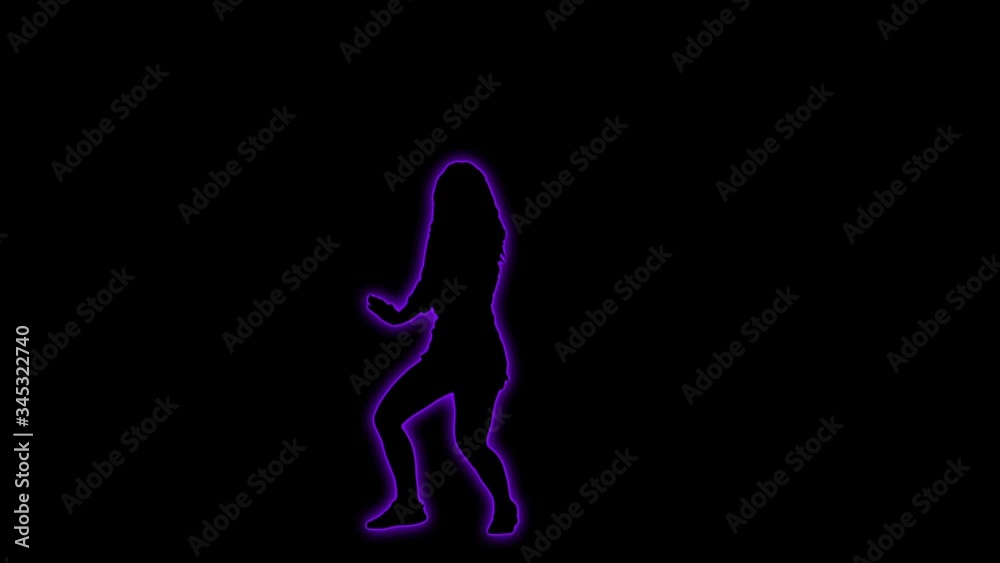 Disco Dancing Neon Silhouette Disco Dancing Neon Silhouette
